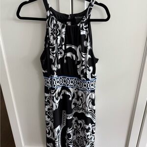 White House Black Market Black and White Halter Maxi Dress